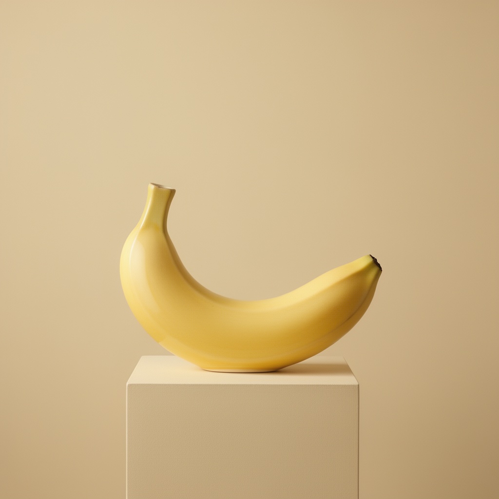 Original generation: yellow ceramic banana sculpture